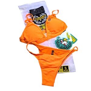 Dixxon Flannel Co Orange Tanning Suit Women's 2pc Bikini Size Small NWT